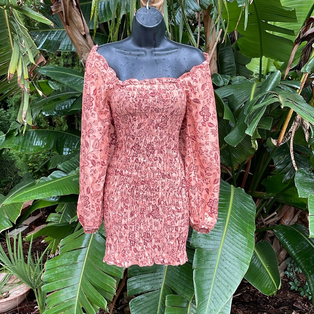 Free people statement, puff sleeve off shoulder dress